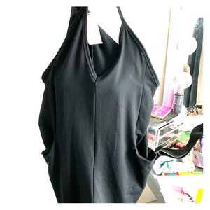 Women’s medium black romper pants suit